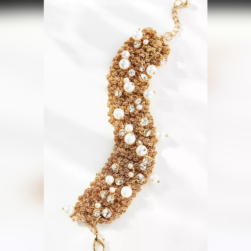 Anthropologie Embellished Chainmail Bracelet